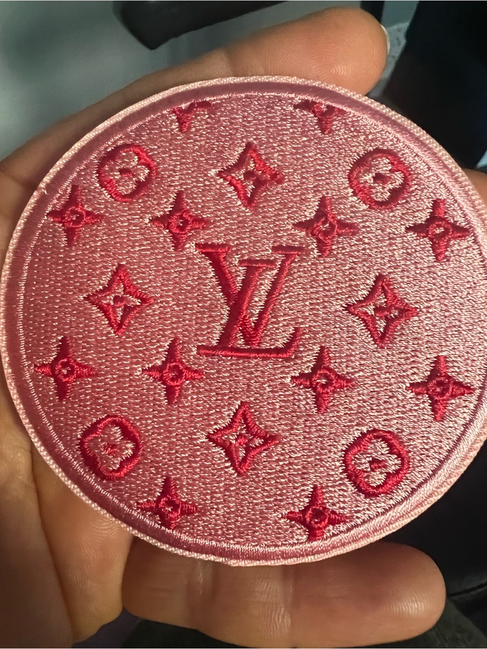 Unbranded Pink Monogram Round Patch - Embroidered Accessory sewn in 2 inch